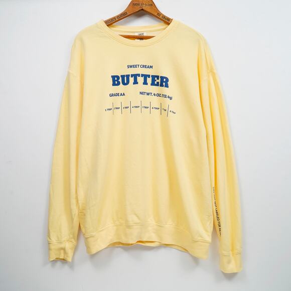 Comfort Colors Tops - Comfort Colors Sweet Cream Butter Graphic Crewneck Sweatshirt Yellow Size L